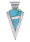 Sterling Silver Southwestern Turquoise Inlay Pendant EX28876